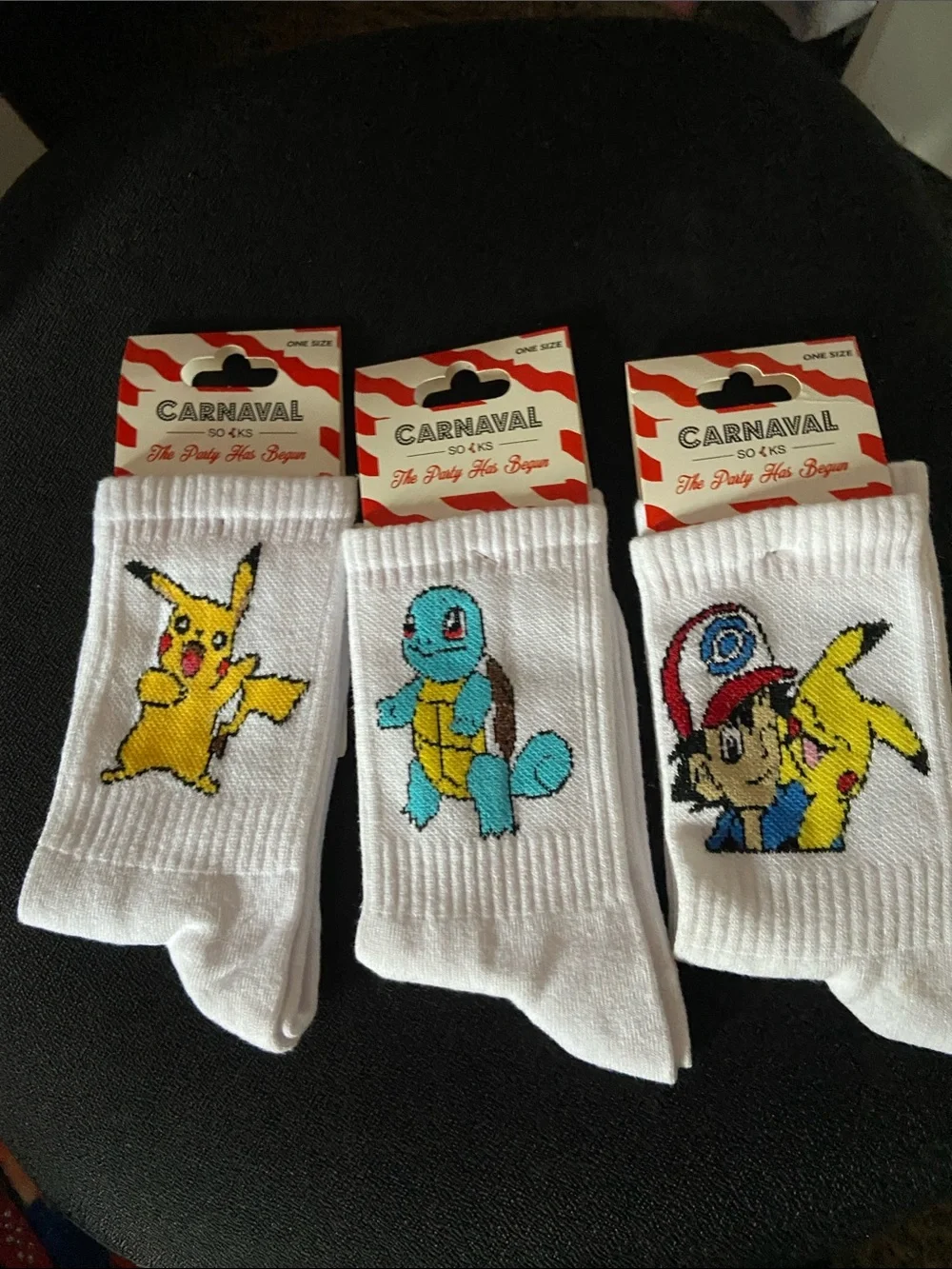 Kids White Pikachu & Pokémon Character Crew Socks - 3 Pack